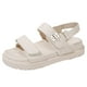 thumbnail image 1 of Sandalias planas de mujer cómodas sandalias de cuero con punta abierta ajustables para vacaciones, 1 of 6
