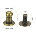 thumbnail image 2 of Unique Bargains 4mm Ball Head Stud Rivets Screw Back, 20Pack Round Head Button Nipple Rivet, Bronze Tone, 2 of 7