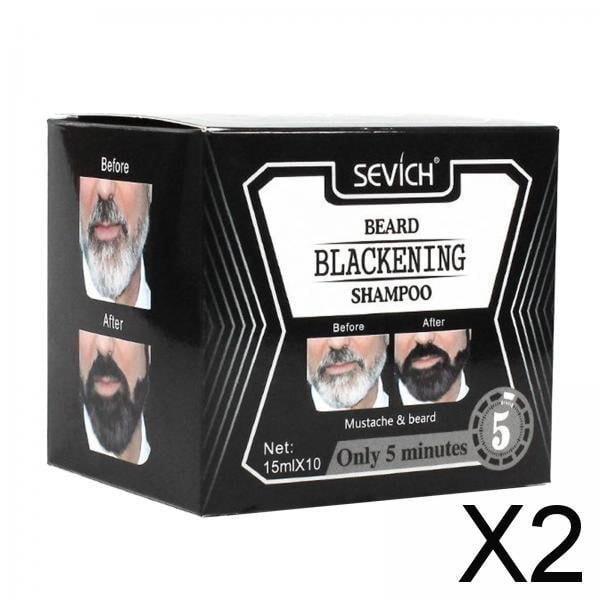2x Tinte para barba y cabello negro, champú para teñir la barba, de barba oscurecedor, fácil de utilizar, tinte temporal para el , ingredient 20 piezas Salvador Cera para teñir las cejas