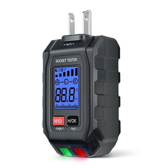 GJX Circuit Breaker Finder&Electrical Tester,2-In-1 Outlet Tester with Non-Contact Voltage,Gfci Tester,Loop Resistance&Polarity Detection,Suitable for Home Diyer,Electrician,Father Gifts