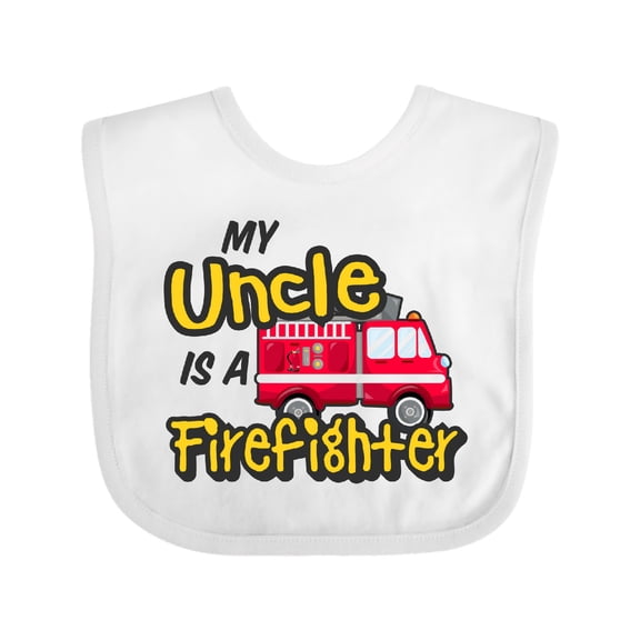 Inktastic My Uncle is a Firefighter with Fire Truck Boys or Girls Baby Bib