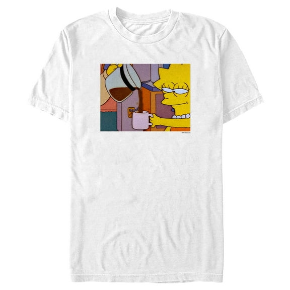 Men's The Simpsons Lisa Coffee  Graphic Tee White Medium