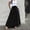 Black, variant on Women's Solid Color High-Waisted A-Line Skirt with Slit, Button Front Midi Skirt with Pockets Black,M
