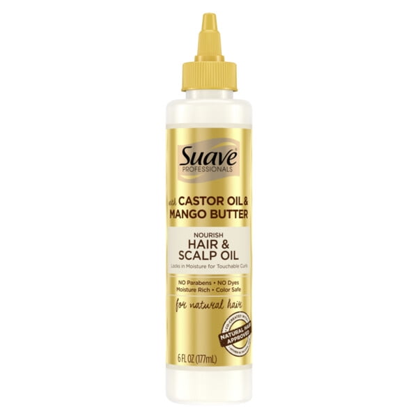 Suave Professionals Scalp and Hair Oil Castor Oil & Mango Butter, 6 oz
