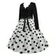 thumbnail image 4 of Vestido de fiesta Fridja A Line Flare Vintage Manga larga Estampado de lunares Talla S, 4 of 6