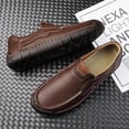 thumbnail image 5 of Men's Casual Faux Leather Loafers Slip-On Hand-Stitched Driving Walking Shoes, 5 of 11