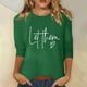thumbnail image 1 of MKLEKYY Playeras Mujer Camiseta Estampada Para Mujer, Manga 3/4, Estilo Túnica, Cuello Redondo, Blusa, Camiseta 347 Talla XXL, 1 of 3
