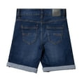thumbnail image 3 of CULTURA AZURE  Little Boy's Roll-Up Denim Shorts 2-Pack, Dark Blue/White, 7, 3 of 8