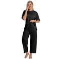 thumbnail image 3 of DAKIMOE Lounge Sets for Women Short Sleeve Tops and Long Pants Soft Comfy Pajamas Set 2 Piece Loungewear Nightwear Pjs Sleepwear Outfits for Women S-XXL, 3 of 7