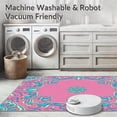 thumbnail image 5 of ODIKA 4'x6' Machine Washable Non-Slip Area Rug, Retro Ocean Breeze Featuring Interlocking Scrolls and Fan Shaped Accents High Traffic Rug with Pad, Pink, 550248, 5 of 8