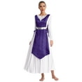 thumbnail image 1 of Yeahdor Tunique Métallique Sans Manches à Ourlet Irrégulier pour Danse de Louange pour Femmes, Robe de Danse Lyrique de Culte, Violet, G/TG, 1 of 7