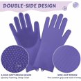 thumbnail image 3 of Yeblues Pet Grooming Gloves, Dog Washing Gloves with High-Density Teeth, Heat Resistant Silicone Hair Remover, Bathing and Massaging for Dogs and Cats (Purple), 3 of 9