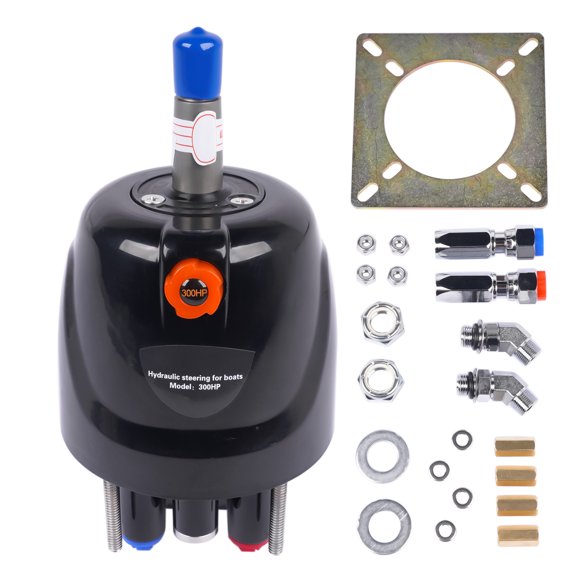 GELUOXI Outboard Hydraulic Steering Pump Helm 300 HP HH5271-3 for Cruiser Runabouts Black 1Pc