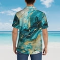 thumbnail image 4 of Sikiie Abstract Ocean Currents Print Men's Hawaiian Shirt, Summer Beach Button Pocket Short Sleeve T-Shirt,Small, 4 of 7