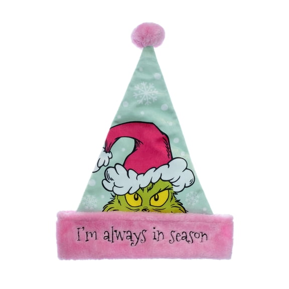 Dr. Seuss The Grinch Christmas Santa Hat – “I’m Always in Season” Design