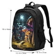 thumbnail image 5 of Balery Purple Glowing Mushroom Print USB Charging Backpack for Men and Women - Water-Resistant, Anti-Theft Laptop Backpack with USB Port for Travel, Work, School, and College, 5 of 7