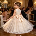 thumbnail image 6 of FYDUU Flower Girl Dress Tulle Wedding Guest Party Birthday Pageant Maxi Gown Elegant Dresses For Girls With Bow Formal Party Gown 9-10 Years, 6 of 9