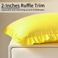 thumbnail image 2 of Lorviah Ruffled Body Pillowcase, Ultra Soft & Breathable 20"x54" Ruffled Body Pillow Cover with Envelope Closure, Yellow, 2 of 5