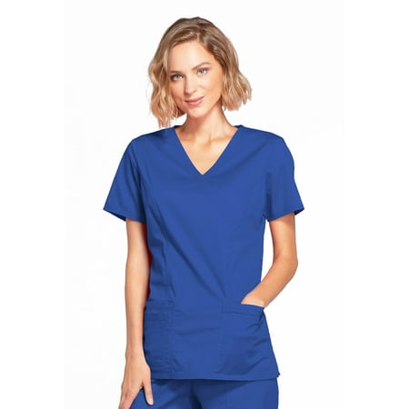 

Cherokee Workwear Core Stretch Women s Scrubs Top Mock Wrap 4728