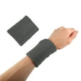 thumbnail image 6 of Unique Bargains Pair Sweat Absorbing Wrist Sweatbands Athletic Cotton Terry Cloth Drak Gray 8x10cm, 6 of 6
