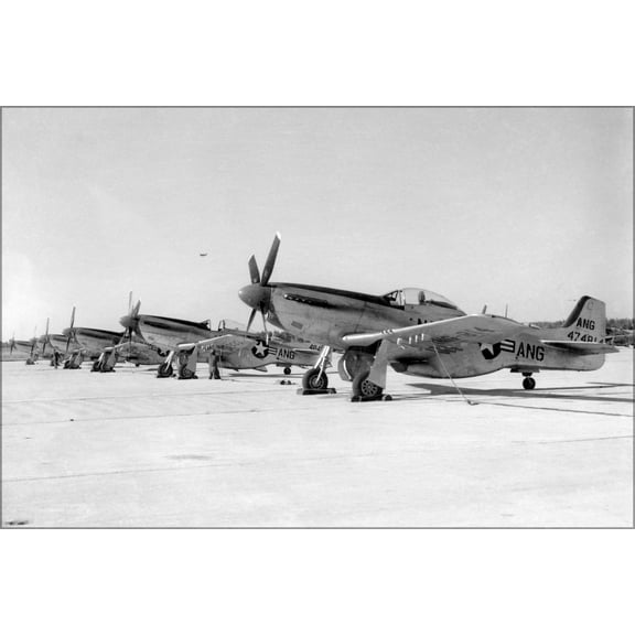 24"x36" Gallery Poster, Air Force F-51D p-51 Mustang Happy Hooligans 1950