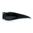 thumbnail image 6 of Mens Classic 90s Oval Cropped Bottom Wrap Around Sport Plastic Sunglasses Shiny Black - Black, 6 of 8