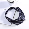 thumbnail image 2 of Hairwrap, GMYLE Knotted Headband Stripe Pattern Simple Geometric Minimal Cute Fancy Vintage Korean Style Hair Ties Clippers Accessories for Women Girls Fashion Beauty (Navy), 2 of 3