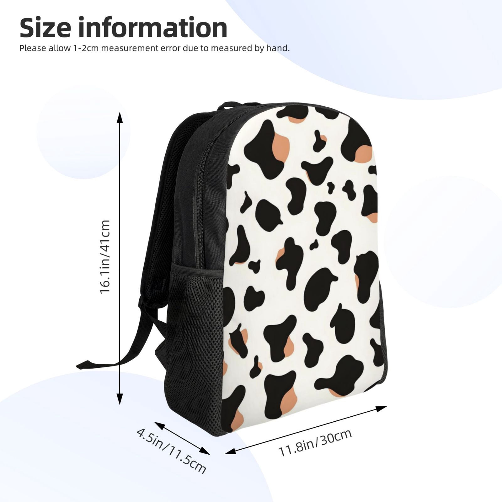 Single Side Full Backpack 16.1×11.8×4.5in Large Capacity Breathable Shoulder Belt Leisure Simple And Strong Bearing Capacity Simple Cow Print Pattern1_1