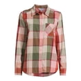 thumbnail image 3 of Time and Tru Women's Button Down Flannel Shirt with Long Sleeves, Sizes XS-3XL, 3 of 5