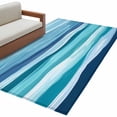 thumbnail image 2 of Rectangle Rug 4x6ft Area Rug, Summer Navy Blue Water Ripple Area Rugs for Living Room Bedroom, Watercolor Gradient Ombre Floor Mat Non-Slip Non-Shedding Carpet Indoor Accent Rugs, 2 of 9