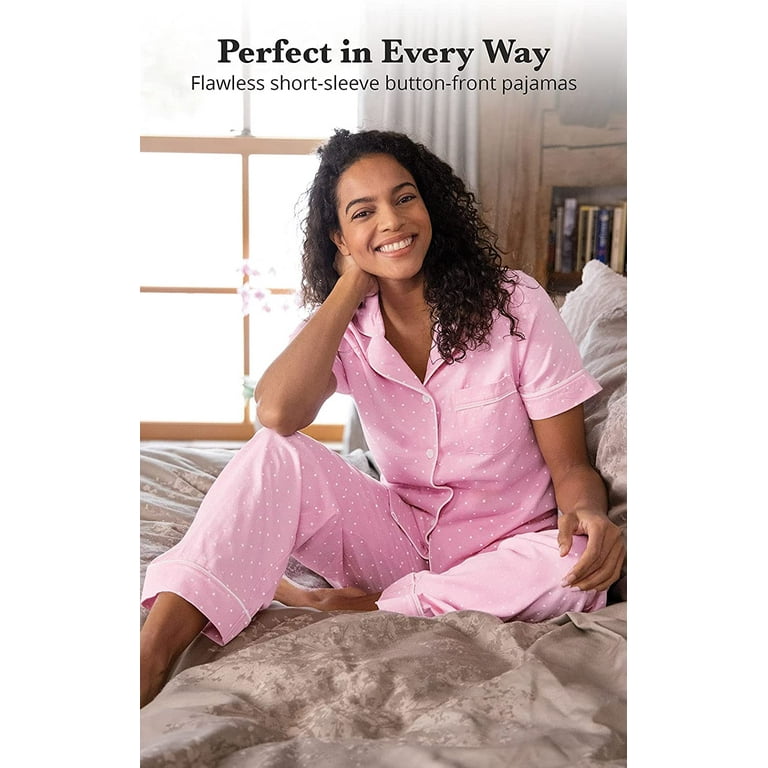 PajamaGram PJs For Women Set - Women Pajamas, Short Sleeve, 100% Cotton