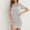 Gray, variant on QUINDOS Satin Pajama for Women Short Mini Nightgowns for Women Short Sleeve V Neck Sleep Dress Casual Solid Lace Pockets Sleepwear Night Dress