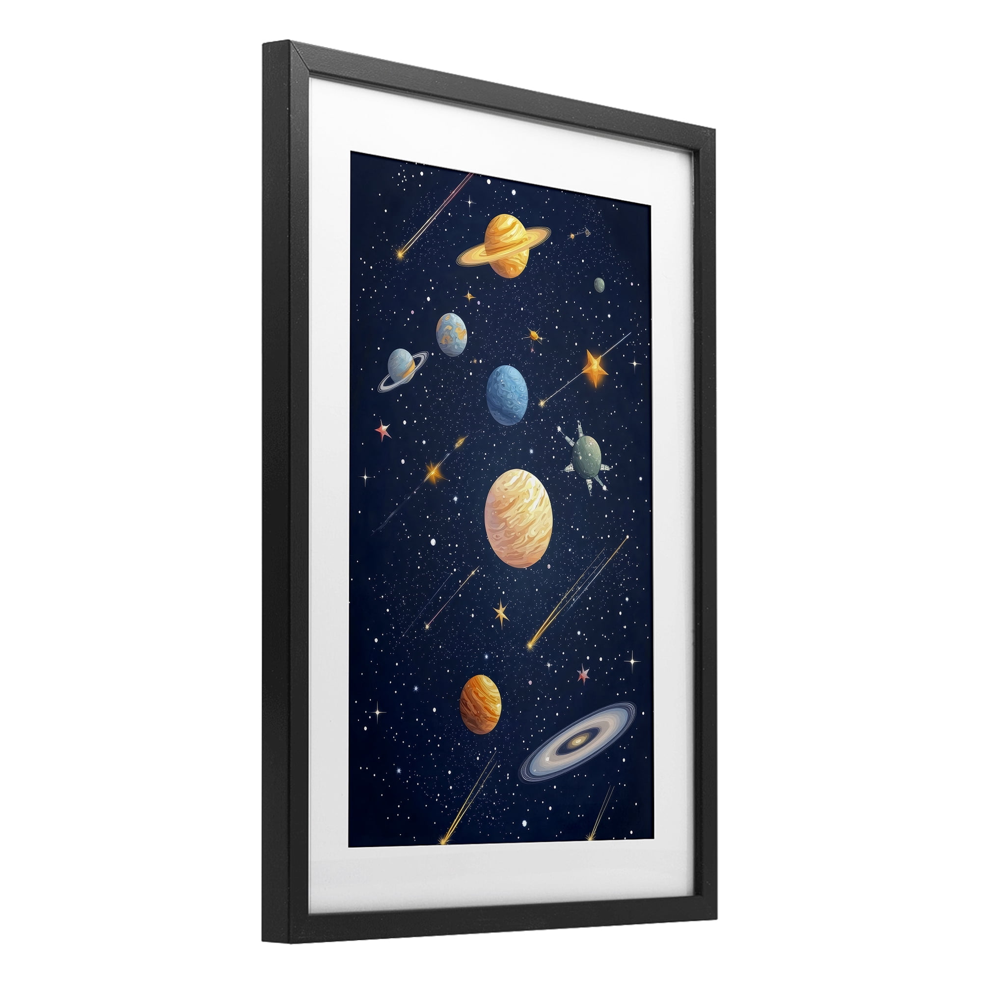 Stupell Industries The Galaxy Composition Black Framed Print Under Glass, design by Creative Studio