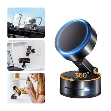 MAGIC JOHN Cell Phone Holder Magnetic Vacuum Suction Cup Car Mount