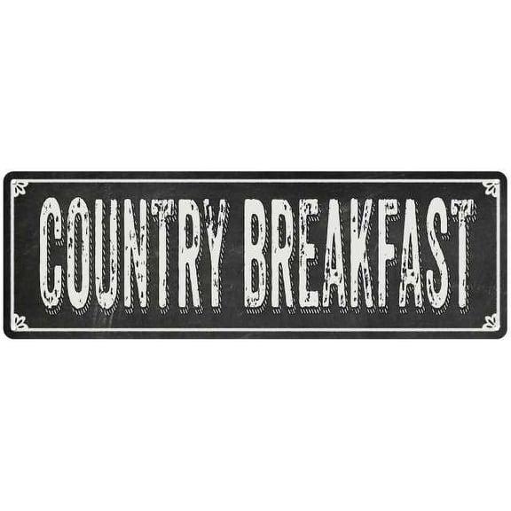 COUNTRY BREAKFAST Shabby Black Chalkboard Metal Sign 6x18 Decor 106180050074