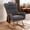 Dark Gray, variant on Tappio Upholstered Rocking Chair, Nursery Glider Rocker Rocking Accent Chair Padded Seat with High Backrest, Accent Armchair Comfy Side Chair for Living Room, Bedroom, Office, White