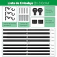 thumbnail image 3 of Barra de Cortina Doble Telescópica de Metal 81-310 cm con Soportes Negro 3.1M, 3 of 7