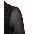 thumbnail image 6 of DPOIS Women Ballet Dance Leotard Long Sleeve Gymnastics Bodysuit Black&White L, 6 of 7