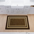 thumbnail image 2 of Ottomanson Border Area Rug 3'3" x 4'7" - Non Slip Low Pile Carpet, Dark Brown, 2 of 11