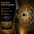 thumbnail image 4 of Lethargic Decorative Solar Mandala Lights, Iron Outdoor Solar Lantern Light, 3.35 x 3.23 in Warm White Illumination for Garden Patio Walkway Decor, 4 of 8