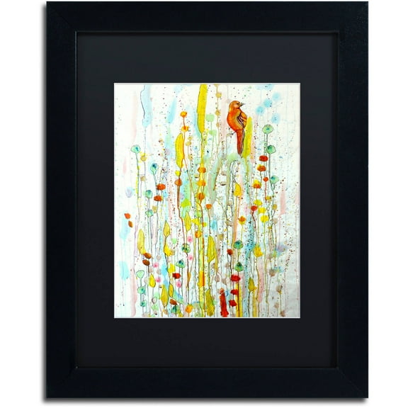 Sylvie Demers 'Pause' Black Matted Framed Art