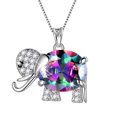 thumbnail image 1 of Juwaliy Collar de Elefante Cristal Arcoíris Topacio Místico Encanto Plata de Ley 925 Dije Joyería Mujeres Hija Esposa Madre Navidad Regalos de Cumpleaños, 1 of 6