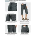 thumbnail image 5 of Women's Cargo Capris Pants High Waist Waterproof Hiking Casual Travel Summer Pants for Women with 6 Pockets, 5 of 6