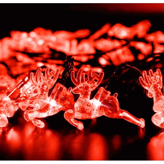 LINLIN Solar String Lights, 4.8m 20 Led Solar Fawn Shaped Light String Fairy String Light with 8 Modes Waterproof Solar Decoration String Lights for Christmas Party
