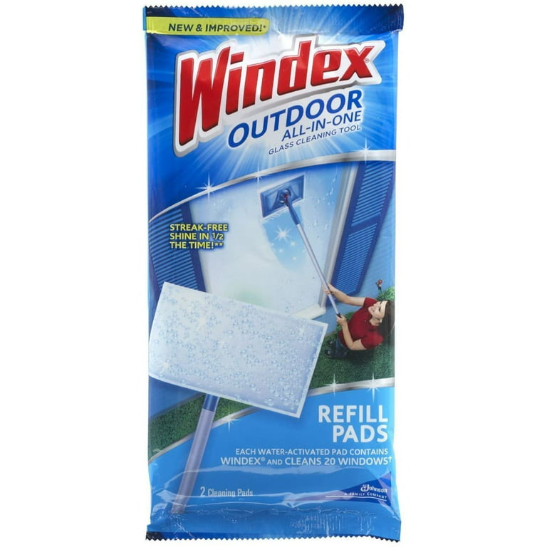 WINDEX 70118 Glass Cleaner Refill Outdoor All-In-One No Scent 2 pk Wipes