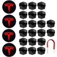 thumbnail image 1 of Kit de cubierta de rueda Tapa de cubo central Cubierta de tuerca de rueda de coche con herramienta de extracción para Tesla Model 3, S y X (rojo) JM, 1 of 5