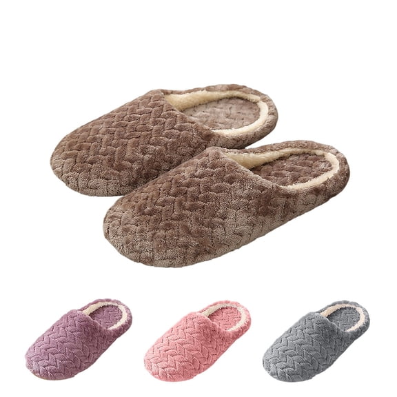 POROPL Slippers for Women Indoor Fuzzy Slippers Soft Sole Slippers Winter Indoor(Argyle,Slip on,Warm) Size 5.5-6