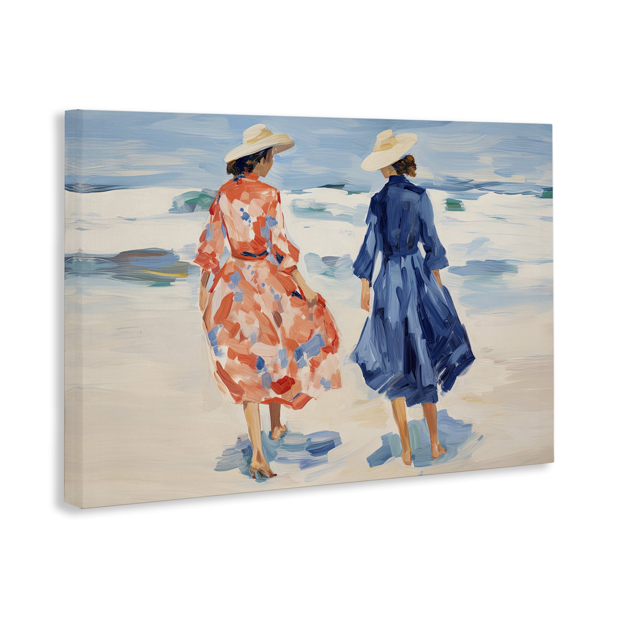 Stupell Industries Classy Beach Ladies People Painting Wrapped Canvas Art Print Wall Art, 30 x 20