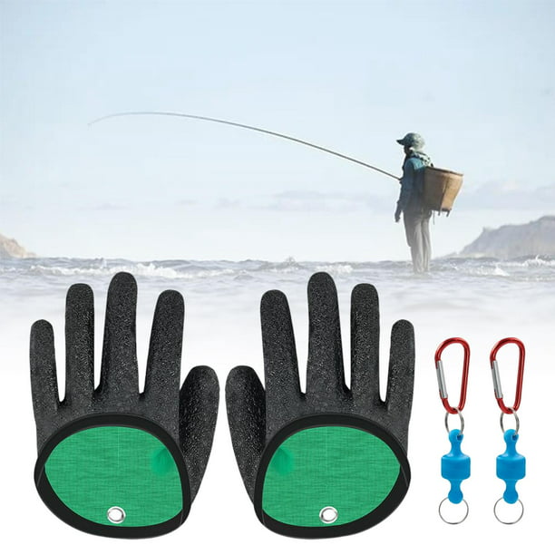 Fishing Gloves Puncture Resistant Anti Slip Full Finger Waterproof ABS Hook  