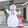 thumbnail image 4 of 8ft Christmas Inflatables Outdoor Decorations Snowman with North Pole Sign, Blow-Up Yard Christmas Decor with LED Rotating Colorful Lights Display, 4 of 5